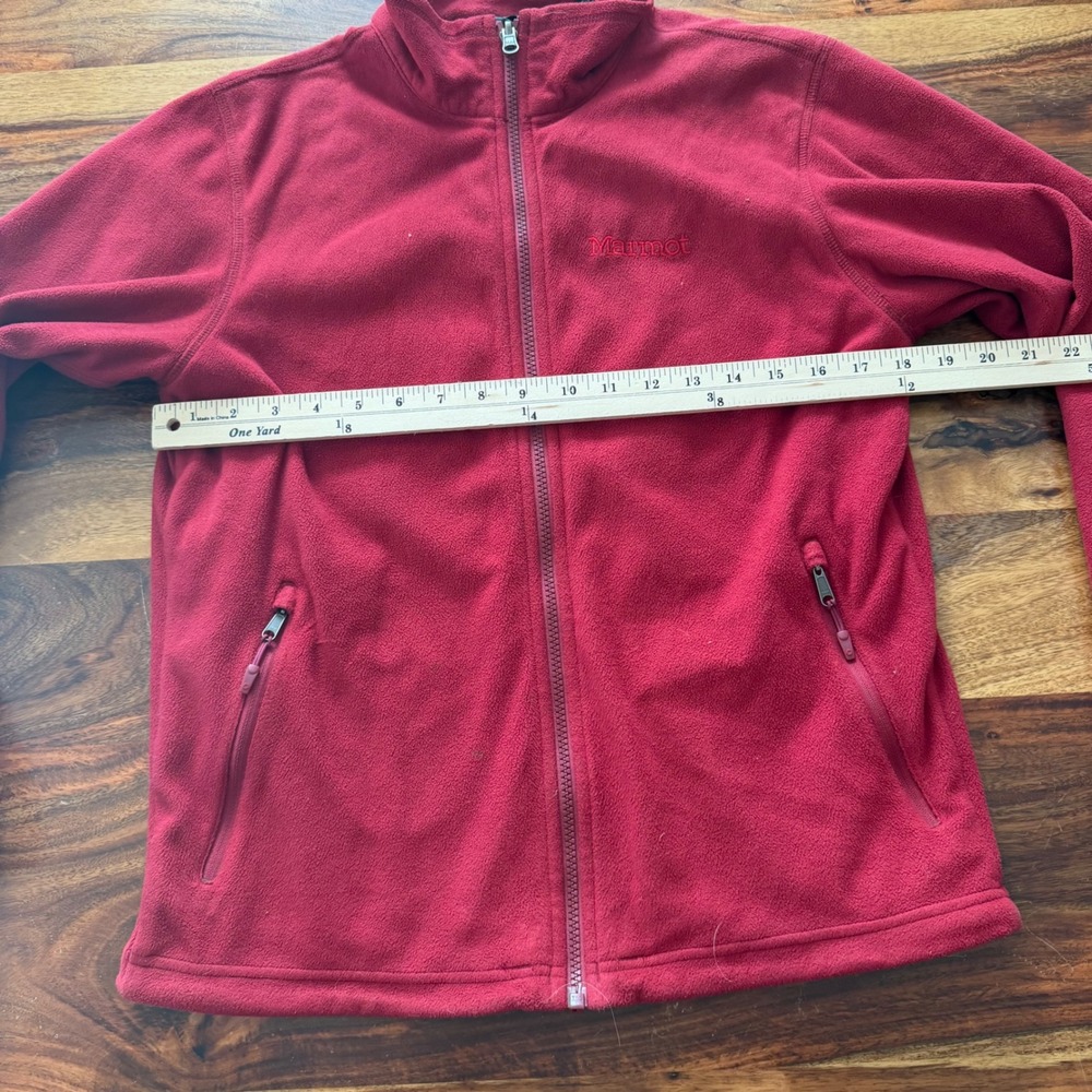 Marmot Womens Full Zip Fleece Jacket Red Mock Neck Small S/P Outdoor Hiking - Picture 8 of 10